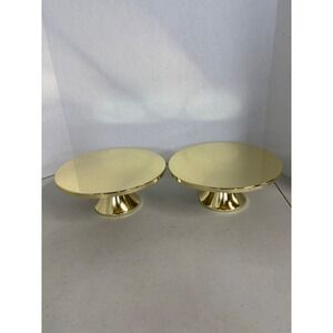 Spritz Metallic Gold Cake Stand Set of 2 Round 10 inch Pedestals Modern Glam